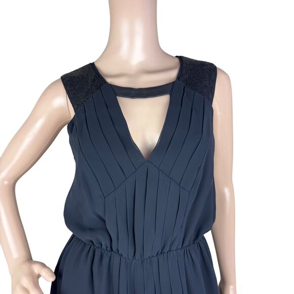 BCBGeneration Women Black Pleated Cutout Sequin Sleeveless A-Line Maxi Dress - Picture 2 of 11